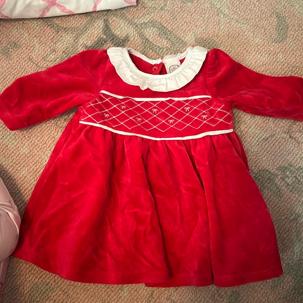 Red velour dress